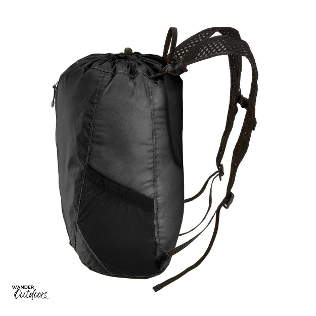 LiteSåk Pak | Ultralight Packable Waterproof Backpack in Black, side view