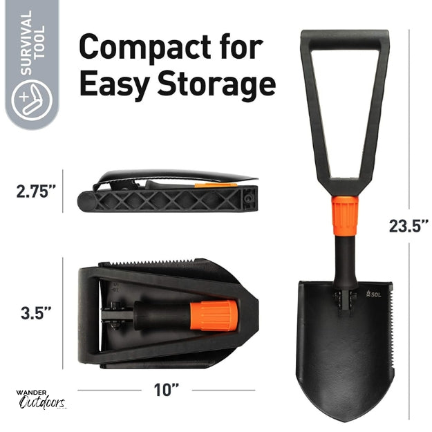 SOL Packable Field Shovel Compact for Easy Storage