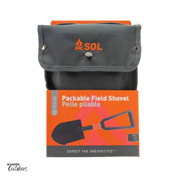 SOL Packable Field Shovel in Packaging