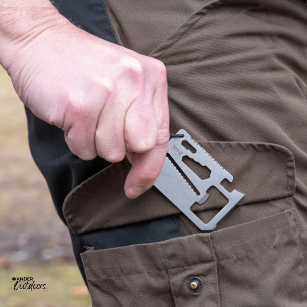 SOL PackIt Survival Card Tool into pocket