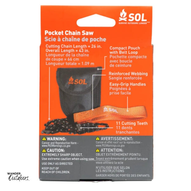 SOL Pocket Chain Saw rear packaging