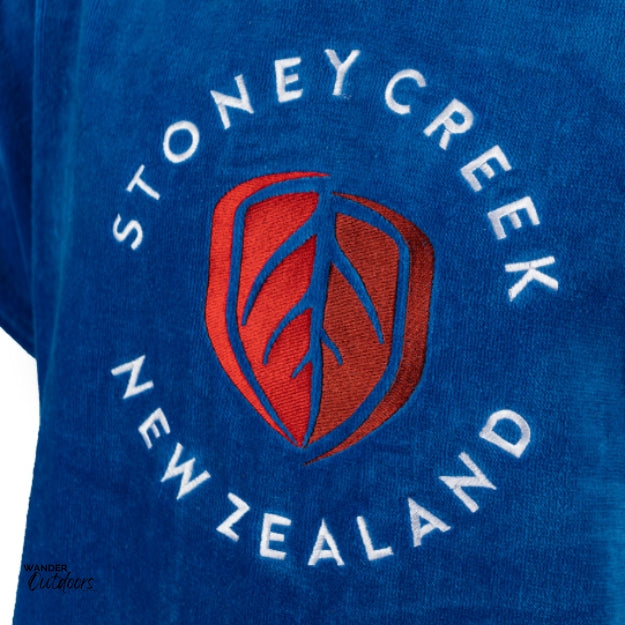 Stoney Creek Adults Hoodie Towel in Blue close up