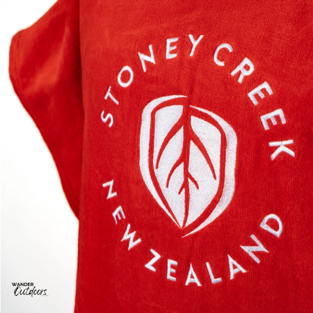 Stoney Creek Adults Hoodie Towel in Red Close Up