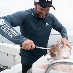 Stoney Creek Apex Cooling Hoodie Storm Orion Blue Filleting Fish