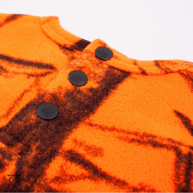 Stoney Creek Infants Bushlite Tee Blaze Orange Button Close Up