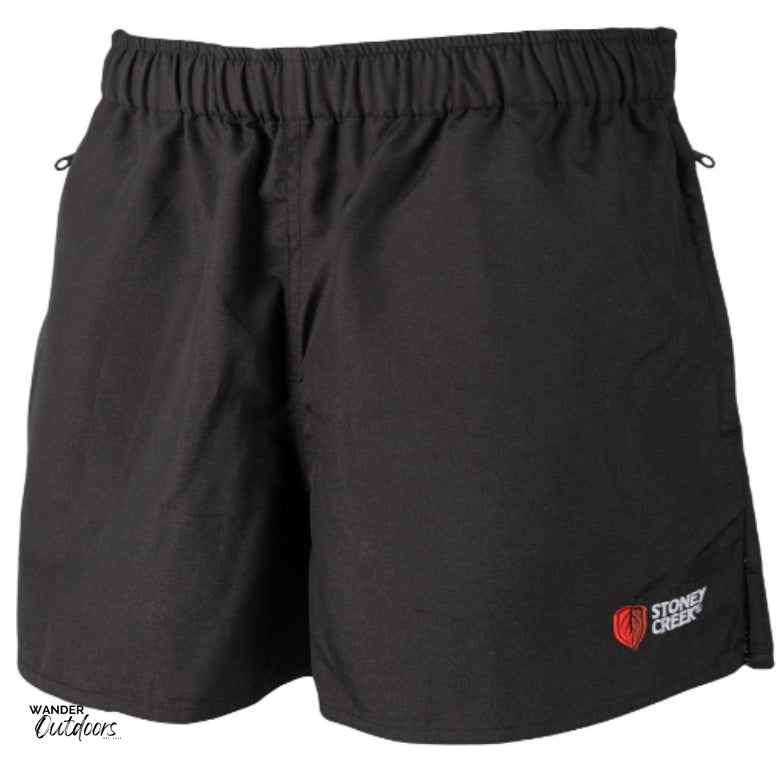 Stoney Creek Jester Pro Shorts with Zip Pockets in Black Frontal View