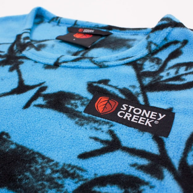 Stoney Creek Kids Bush Tee Blaze Blue Logo Close Up