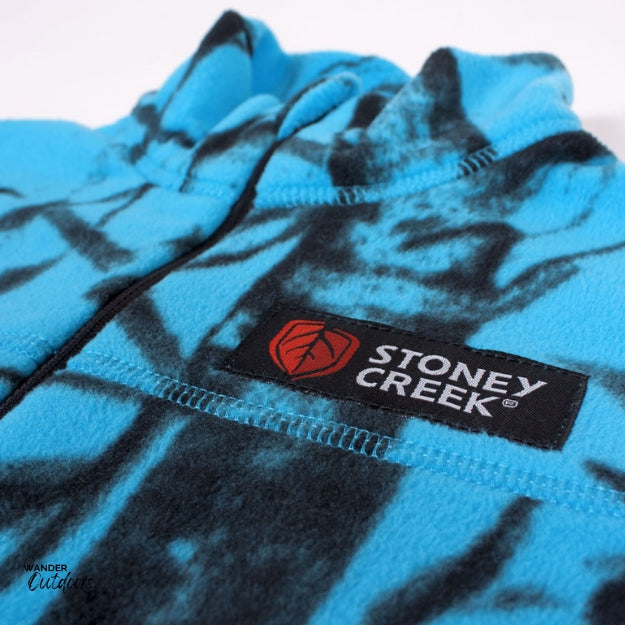 Stoney Creek Kid's Microplus Long Sleeve Top Blaze Blue Logo Close Up