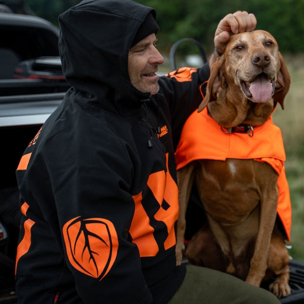 Stoney Creek Loud and Proud Grappler in Orange with Dog