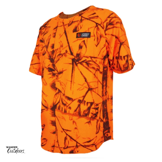 Stoney Creek Men's Short Sleeve Bush Tee in Blaze Orange