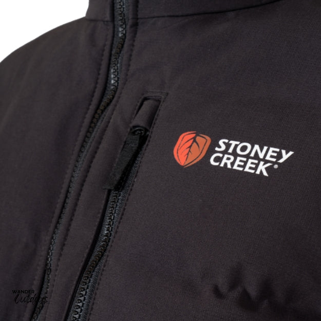 Stoney Creek Men's Thermotough Jacket Black Chest Zip Pocket Close Up