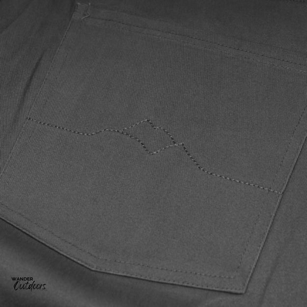 Stoney Creek Men's Urban Trousers in Black rear pocket close up