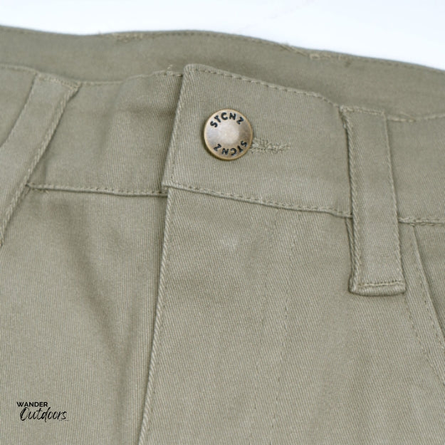 Stoney Creek Men's Urban Trousers in Dark Putty button close up