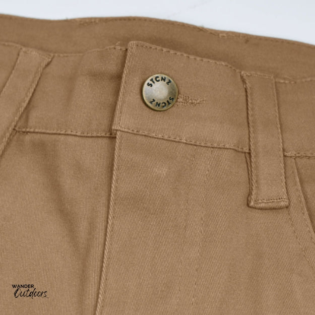 Stoney Creek Men's Urban Trousers in Tobacco button close up