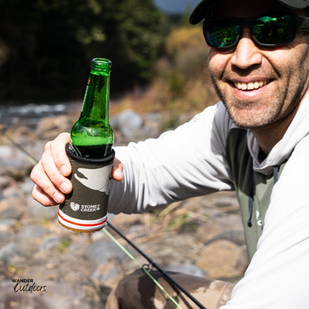 Stoney Creek Bottle Bootie in Trout with a Beer