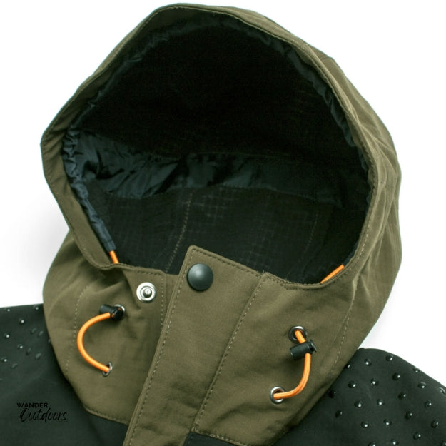 Stoney Creek Frostline Jacket in Bayleaf Hood Close Up