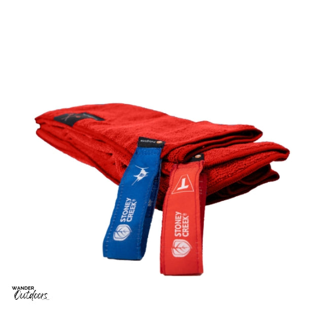 Stoney Creek Sport Fishing Fish Towels Red side view