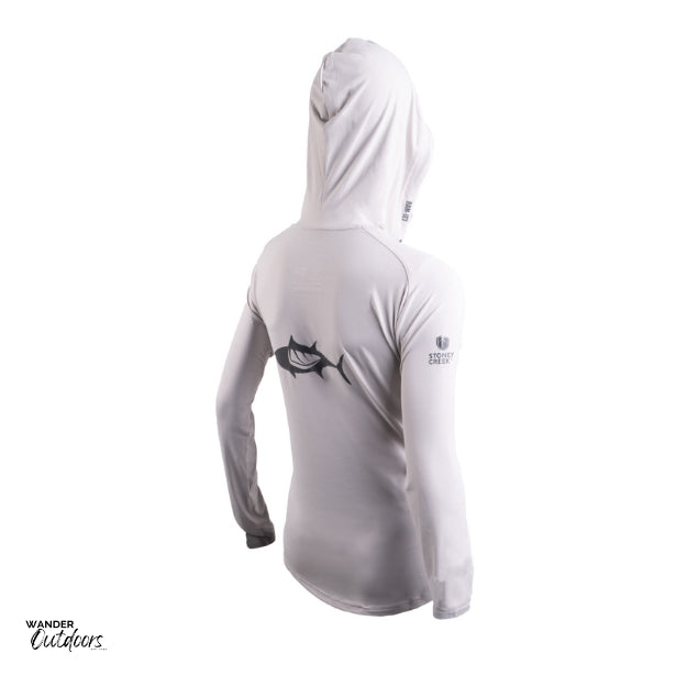 Stoney Creek Women's Apex Cooling Hoodie Dark Shadow Antarctica Back