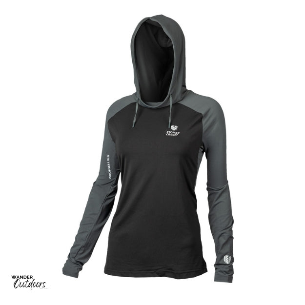 Stoney Creek Women's Apex Cooling Hoodie Dark Shadow Black