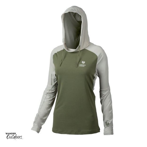 Stoney Creek Women's Apex Cooling Hoodie Lichen Antarctica