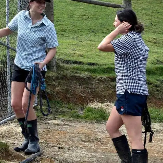 Stoney Creek Women's Jester Shorts on the farm