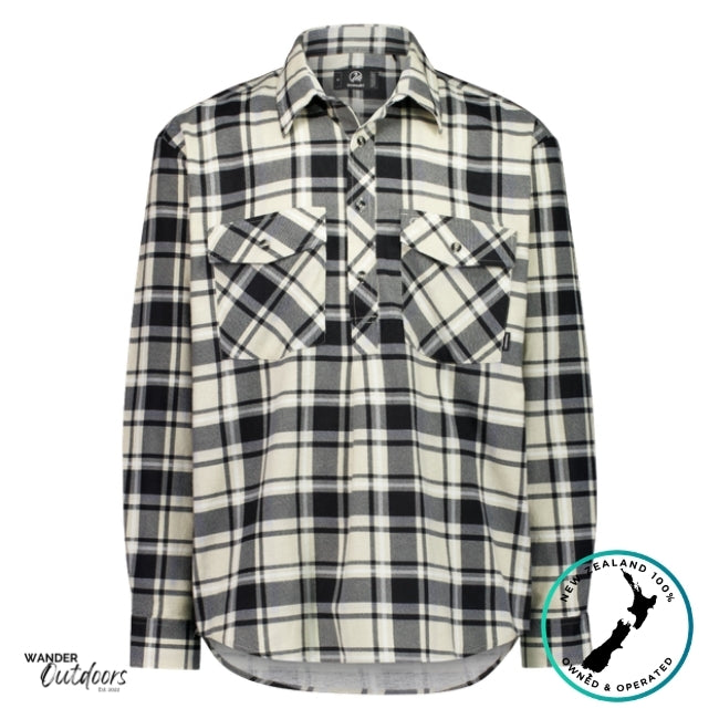 Swanndri Men's Half Button Egmont Flannel Shirt
