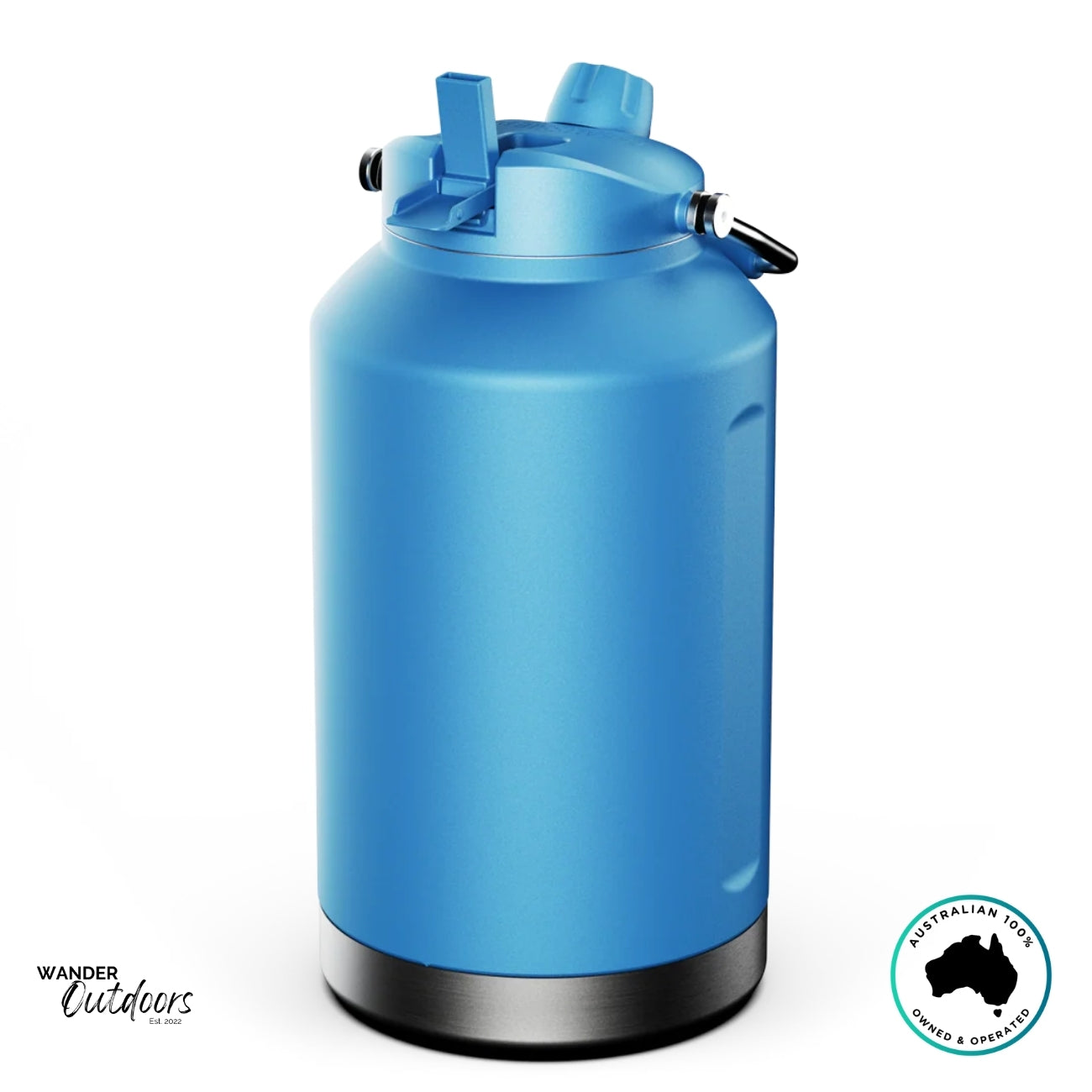 The Aussie Pal 6L Hydro Jug in charcoal featuring dual-lid design with sip spout for easy hydration and leak-proof seal.
