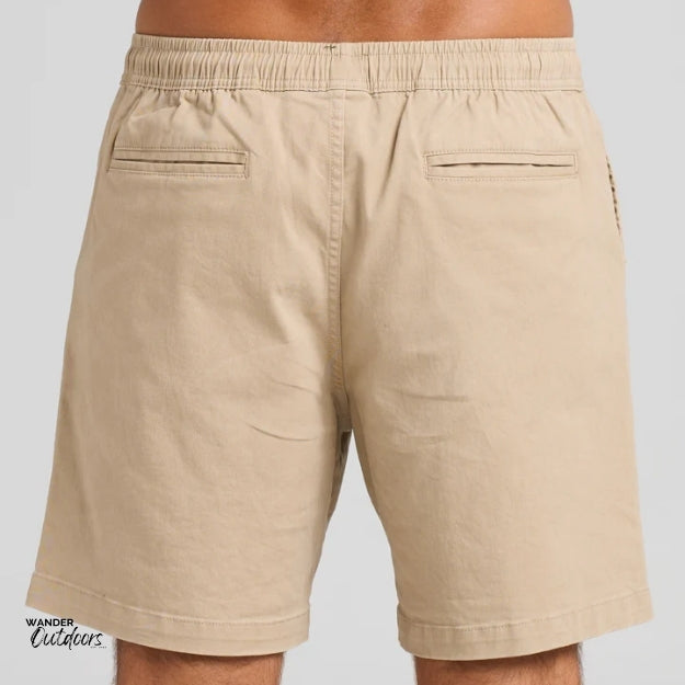 The Mad Hueys Stranded Elastic 18" Chino Shorts Taupe back