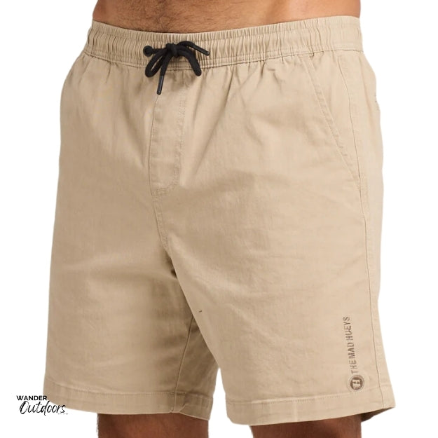 The Mad Hueys Stranded Elastic 18" Chino Shorts Taupe Side 