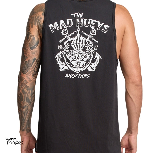 The Mad Hueys Ahoy Fkrs Black Tank Back