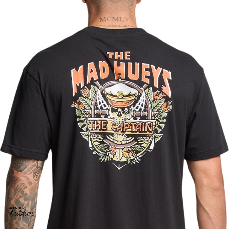 The Mad Hueys "The Island Captain" Short Sleeve Tee Back Print Close Up