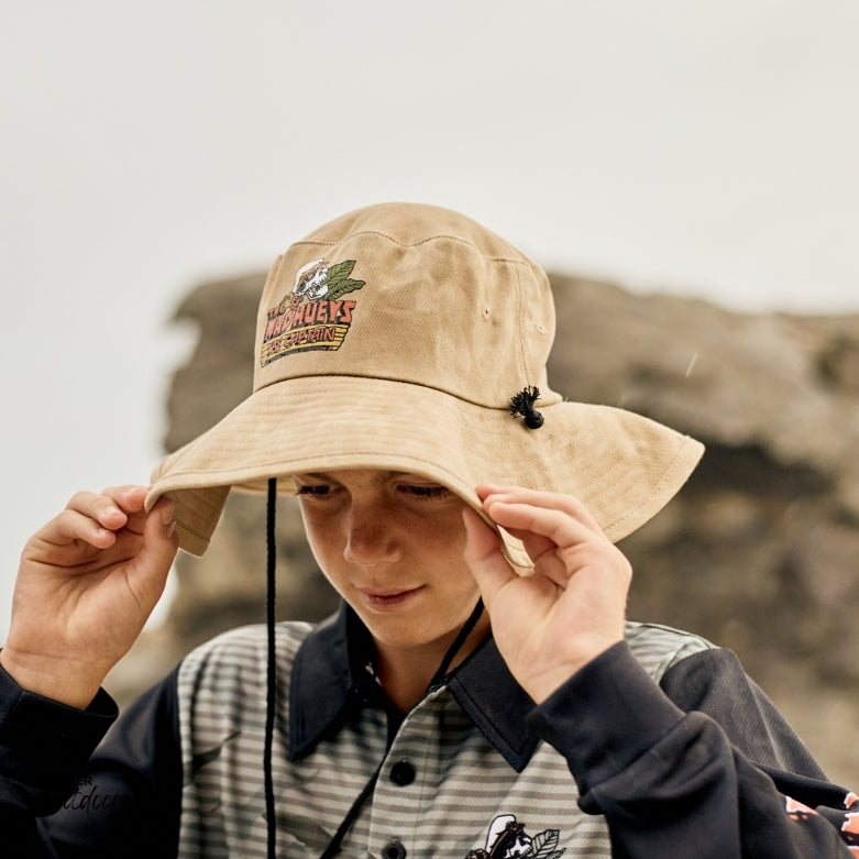 The Mad Hueys The Island Captain Youth Wide Brim Hat Out Fishing