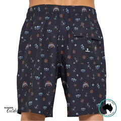 The Mad Hueys Triple Anchor 18" Swim Volley Shorts