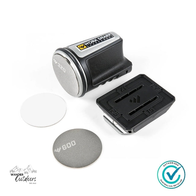 Set of sharpener and related items on a white background