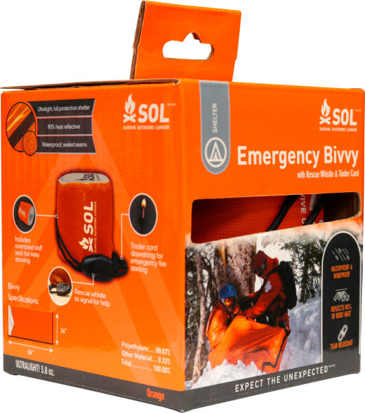 SOL Emergency Bivvy with Rescue Whistle - Wander Outdoors