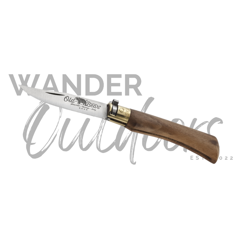 Antonini 9307/19LN Old Bear Medium Walnut Folding Knife - Stainless - Wander Outdoors