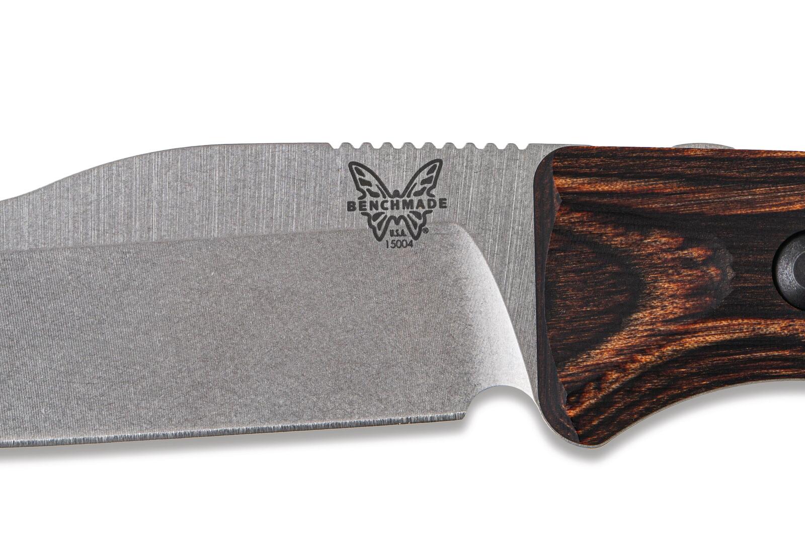 Benchmade 15004 Saddle Mountain Skinner Knife - Fixed Blade with Gut Hook - Wood Handle - Wander Outdoors