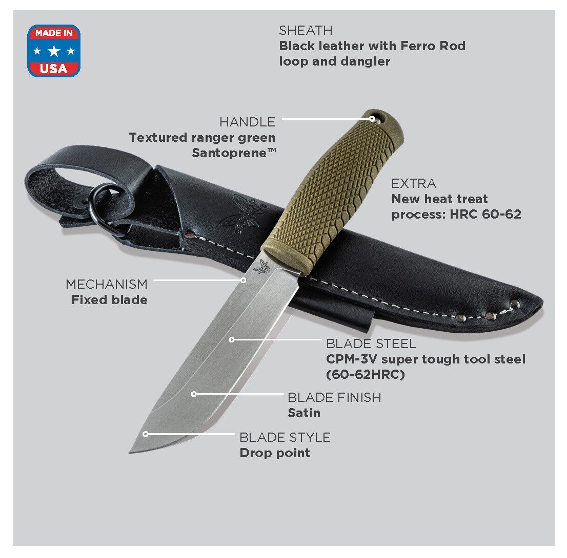 Benchmade 202 Leuku Outdoor Adventure Knife - Fixed Blade - Wander Outdoors