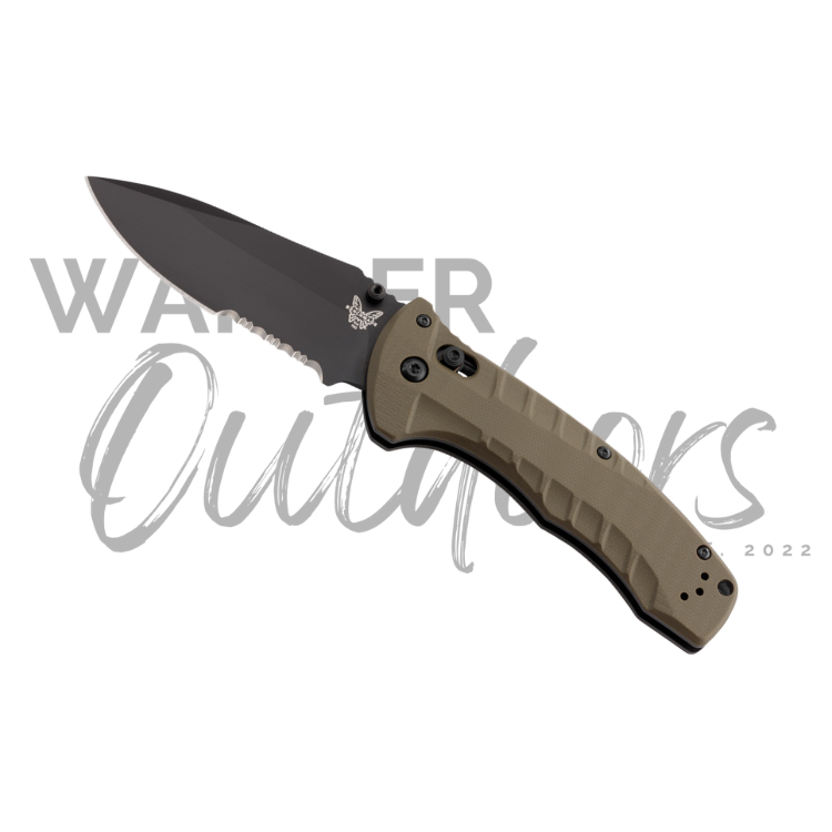 Benchmade 980SBK Turret Axis Folding Knife - Part Serrated Blade - Wander Outdoors