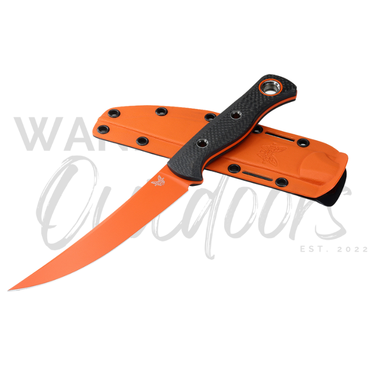 Benchmade 15500OR-2 Meatcrafter Knife - Fixed Blade - Carbon Fibre Handle - Wander Outdoors