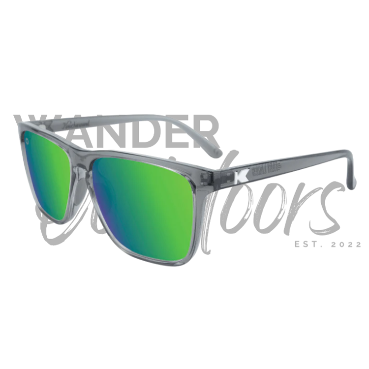 Knockaround Fast Lanes Sport Sunglasses - Clear Grey / Green Moonshine - Wander Outdoors