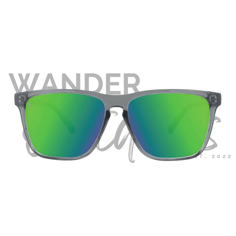 Knockaround Fast Lanes Sport Sunglasses - Clear Grey / Green Moonshine - Wander Outdoors