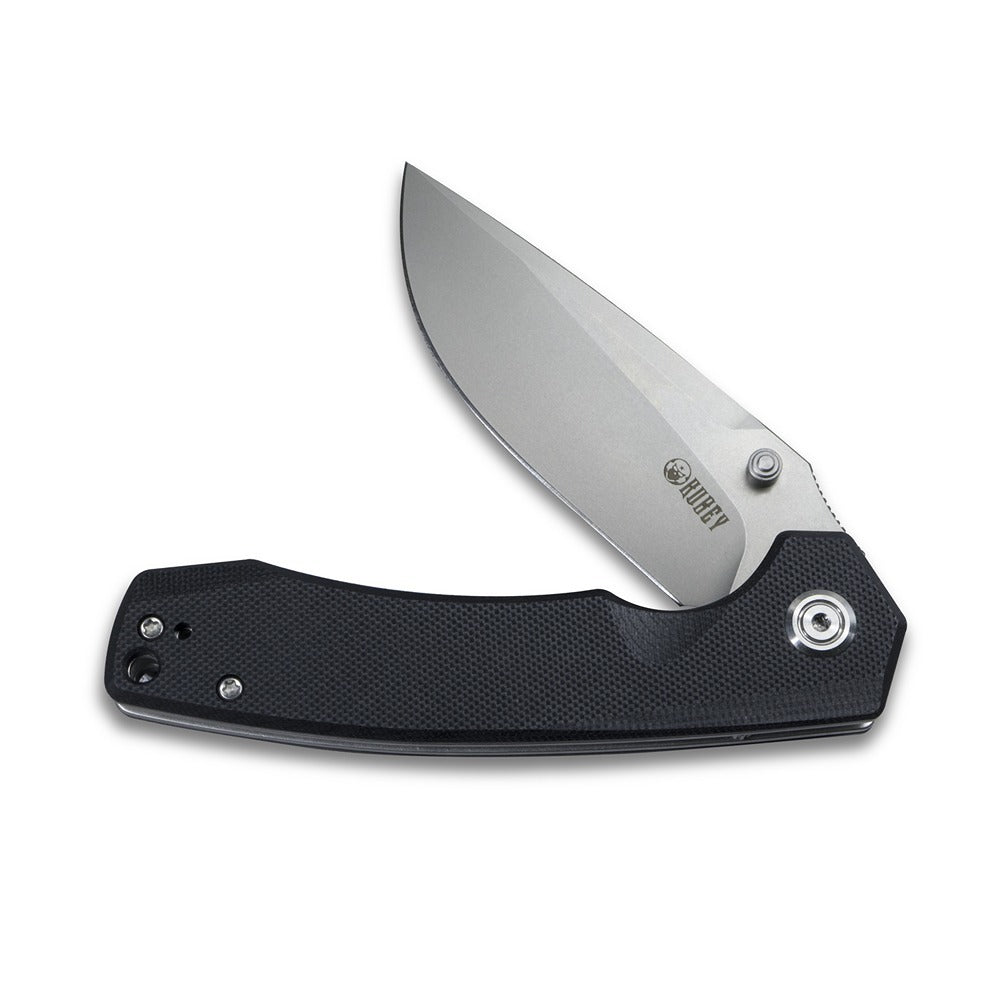 KUBEY KU901A CALYCE Flipper Folding Knife, Bead Blasted D2, Black G10 - Wander Outdoors