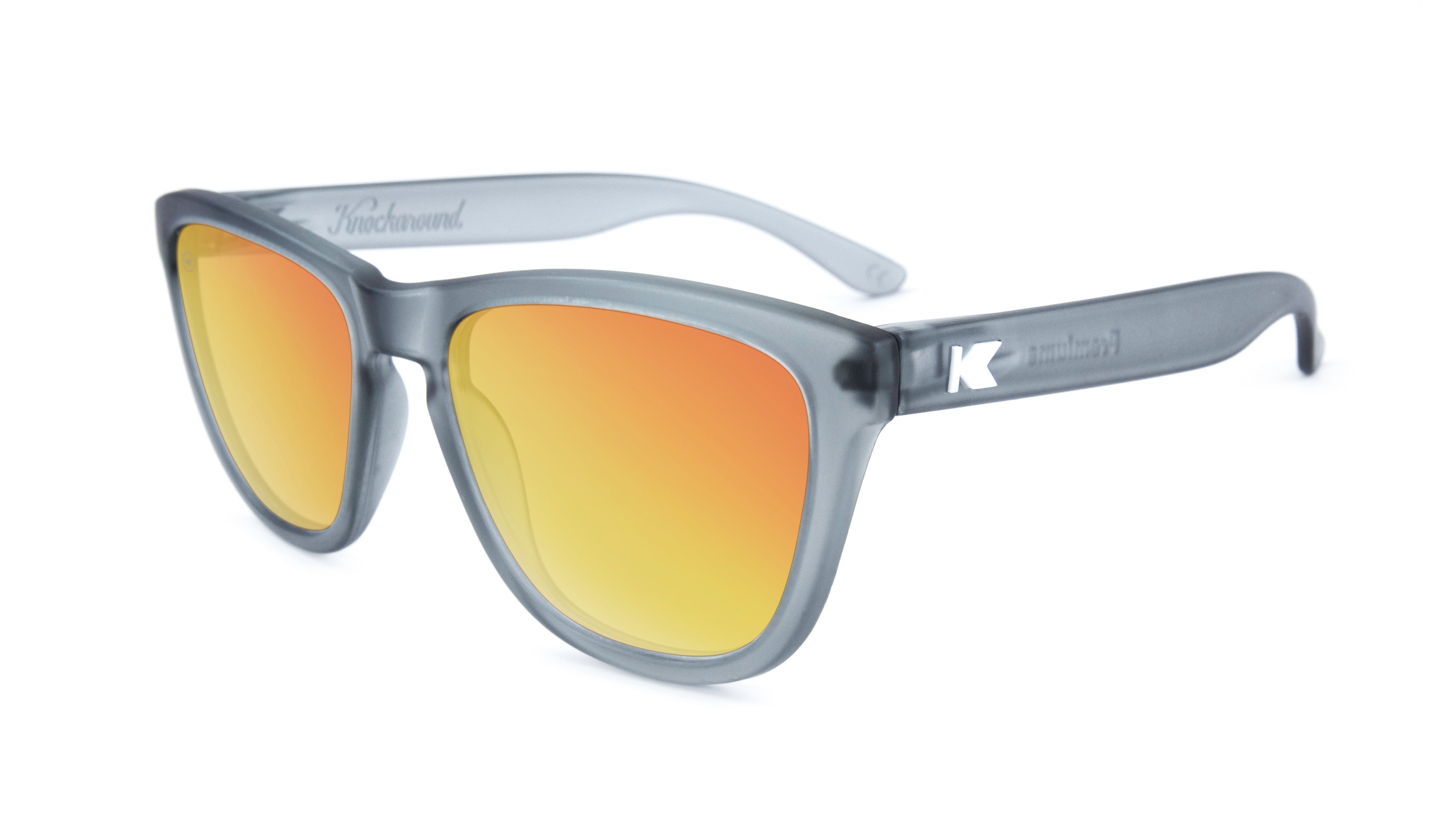 Knockaround Premiums Sunglasses - Frosted Grey / Red Sunset - Wander Outdoors