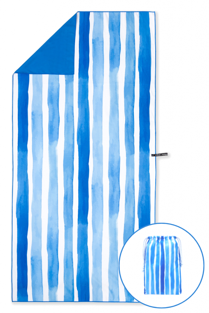 Newlyfe Ocean Blue Beach Towel & Pouch - Wander Outdoors