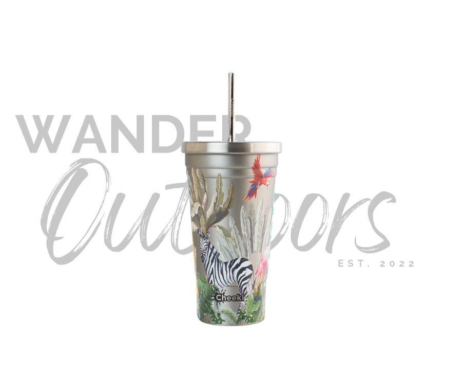Cheeki 500ml Insulated Tumbler with Stainless Steel Straw - Wander Outdoors