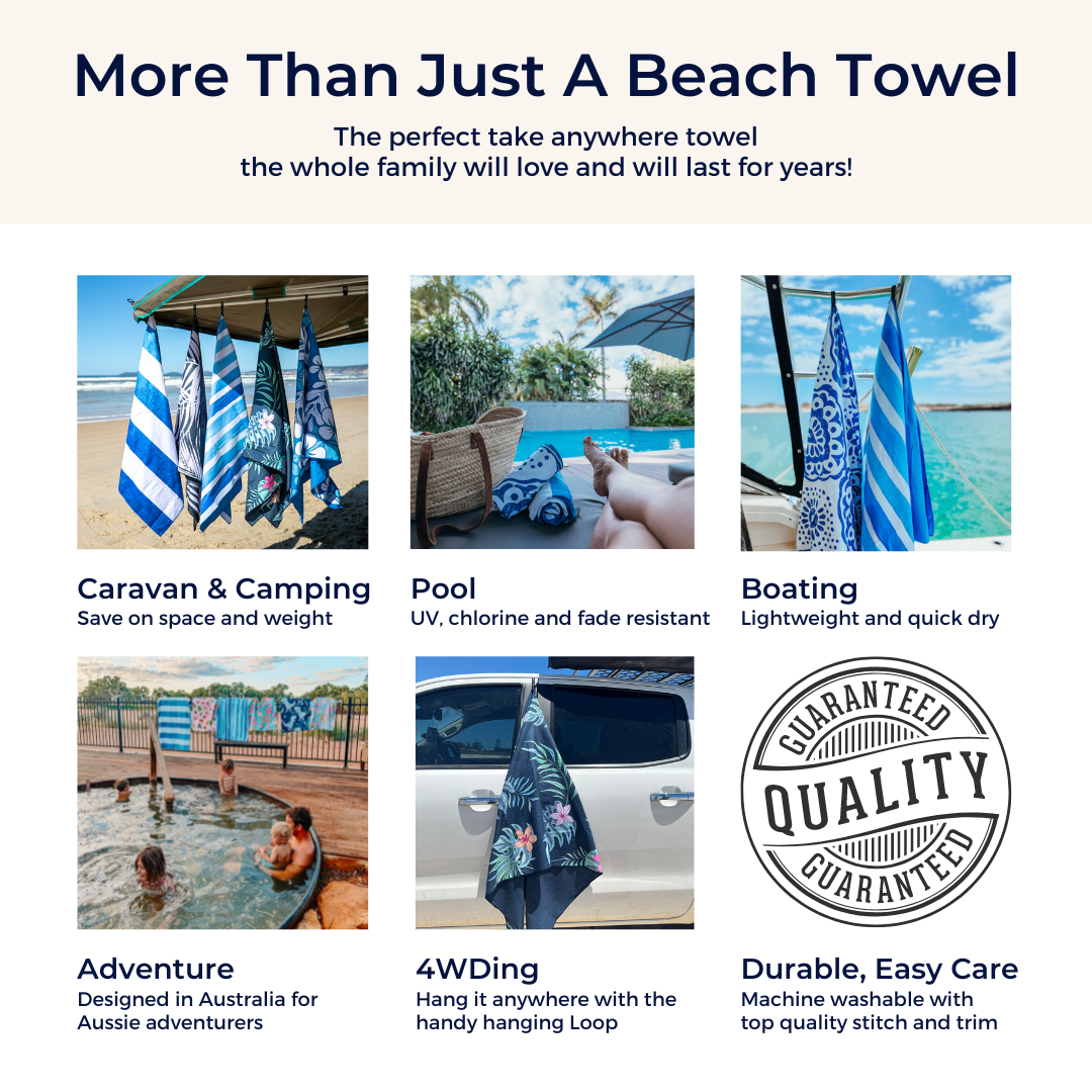 Newlyfe Noosa Beach Towel & Pouch - Wander Outdoors